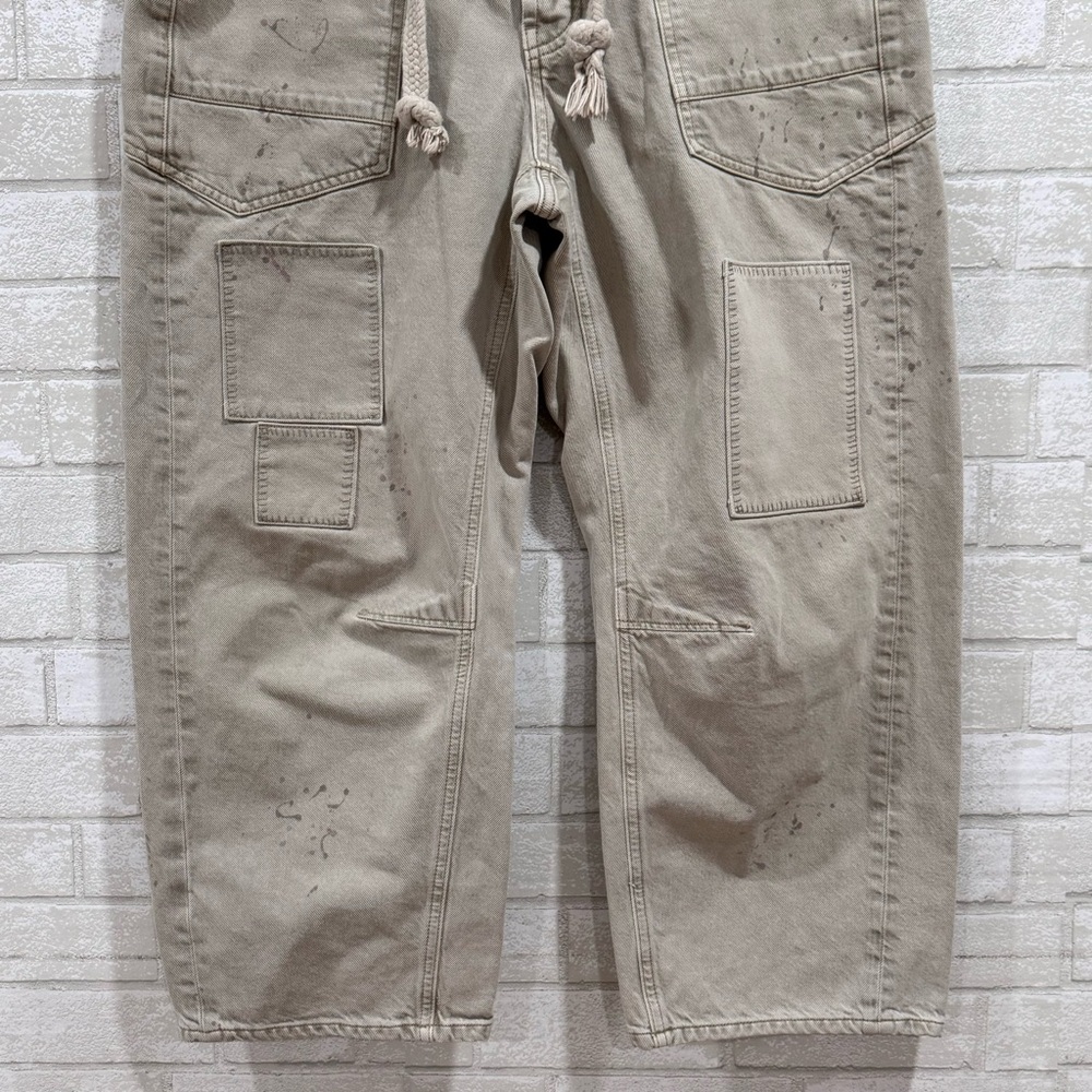 FREE PEOPLE WE THE FREE MOXIE LOW SLUNG PULL ON BARREL JEANS - JETTY - SZ - 29 - Picture 3 of 13